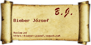 Bieber József névjegykártya